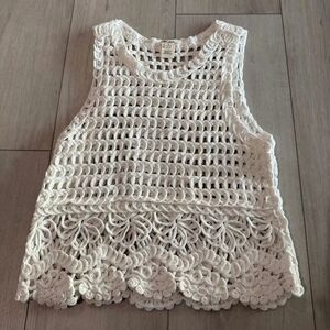 Ultra Pink Crochet Tank Top size m